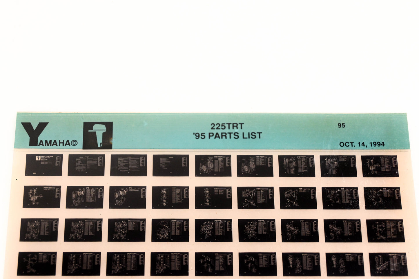 OEM Yamaha YN021-34 1995 225TRT Parts List Microfiche