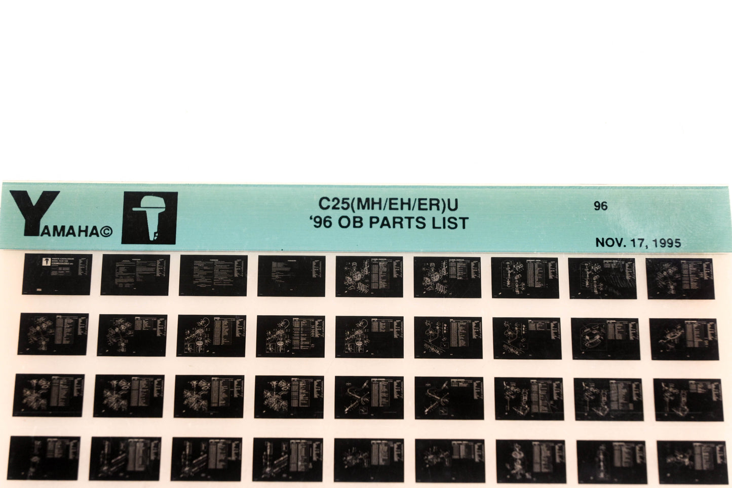 OEM Yamaha YN021-60 1996 C25(MH/EH/ER)U Outboard Parts List Microfiche