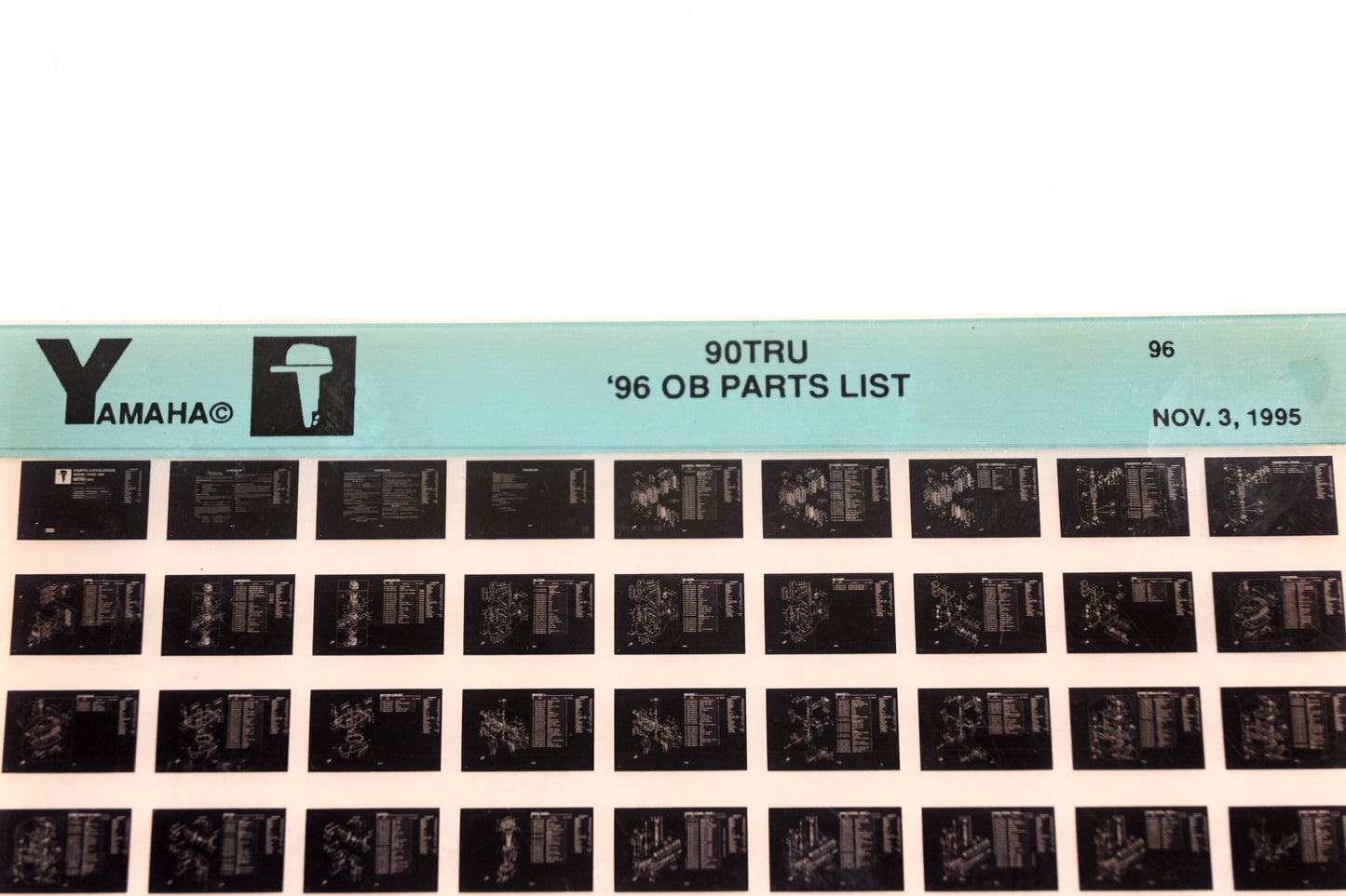 OEM Yamaha YN008-36 1996 90TRU Outboard Parts List Microfiche