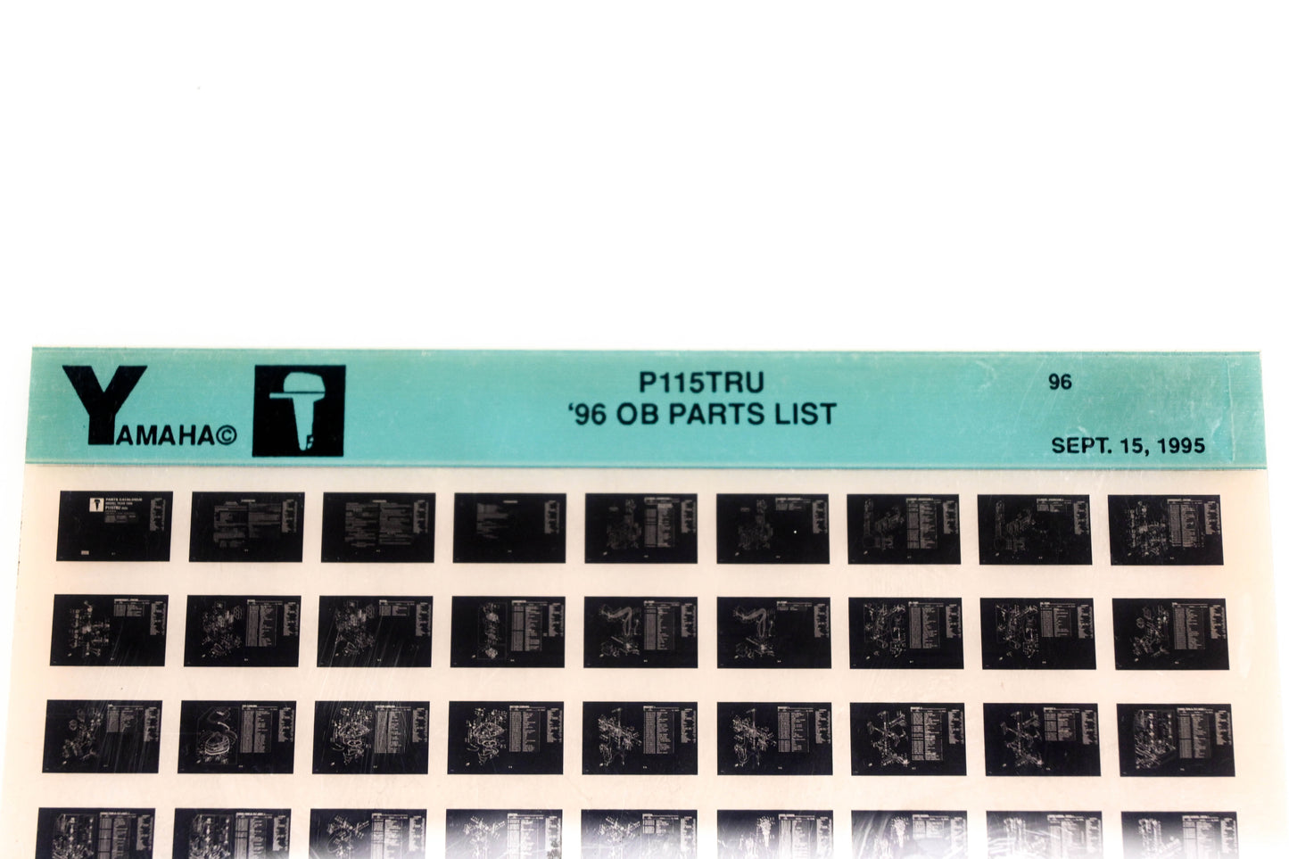 OEM Yamaha YN008-38 1996 P115TRU Outboard Parts List Microfiche