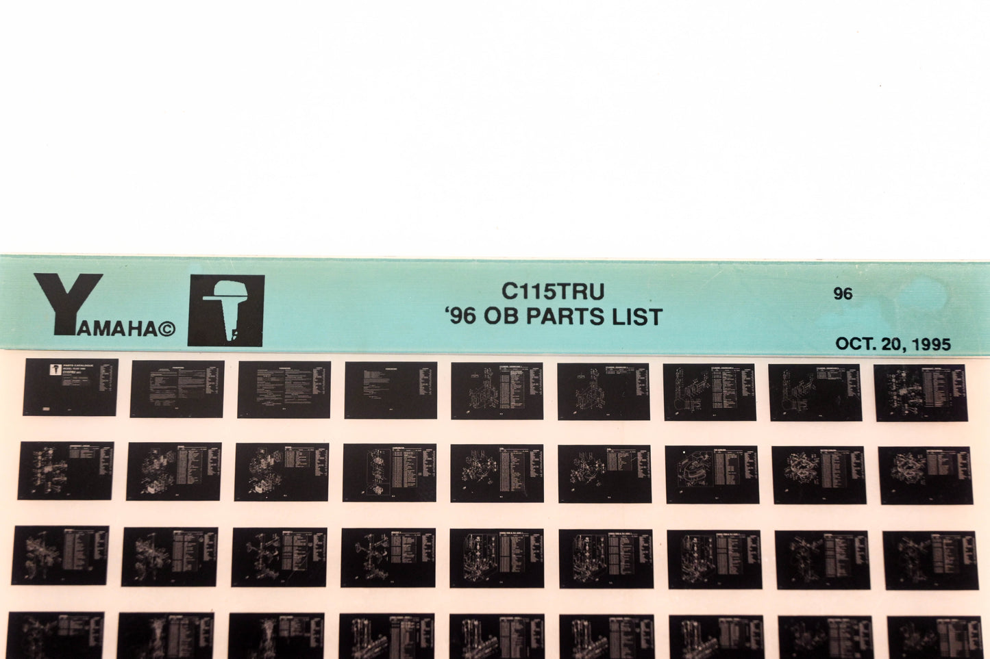 OEM Yamaha YN008-40 1996 C115TRU Outboard Parts List Microfiche