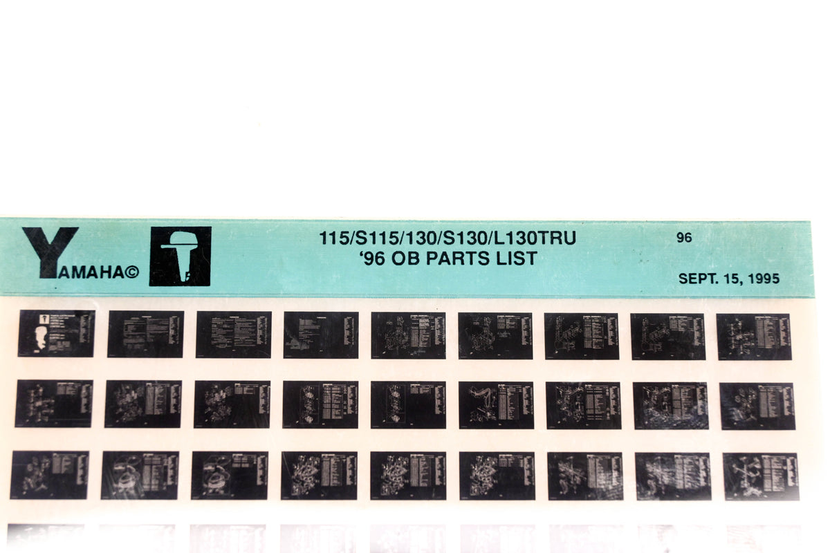 OEM Yamaha YN008-42 1996 115/S115/130/S130/L130TRU Outboard Parts List Microfiche