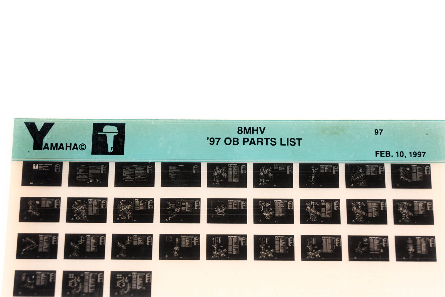 OEM Yamaha YN008-52 1997 8MHV Outboard Parts List Microfiche