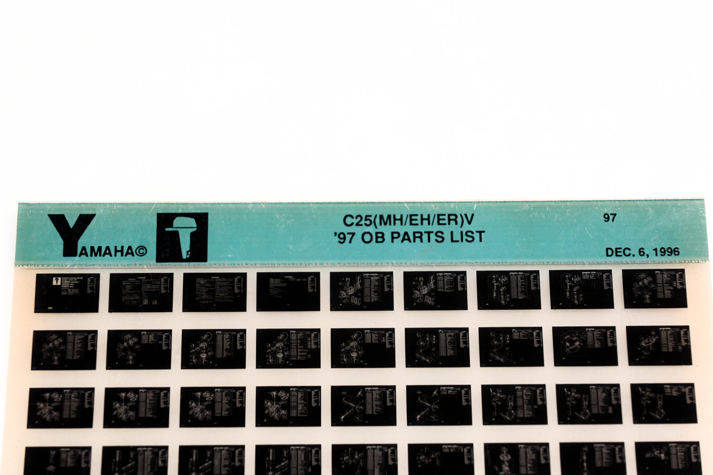OEM Yamaha YN008-58 1997 C25(MH/EH/ER)V Outboard Parts List Microfiche