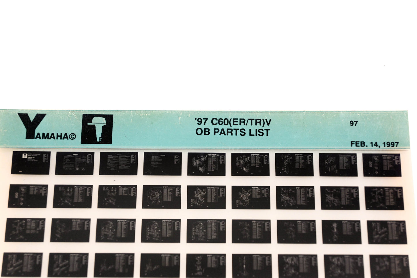 OEM Yamaha YN008-65 1997 C60(ER/TR)V Outboard Parts List Microfiche