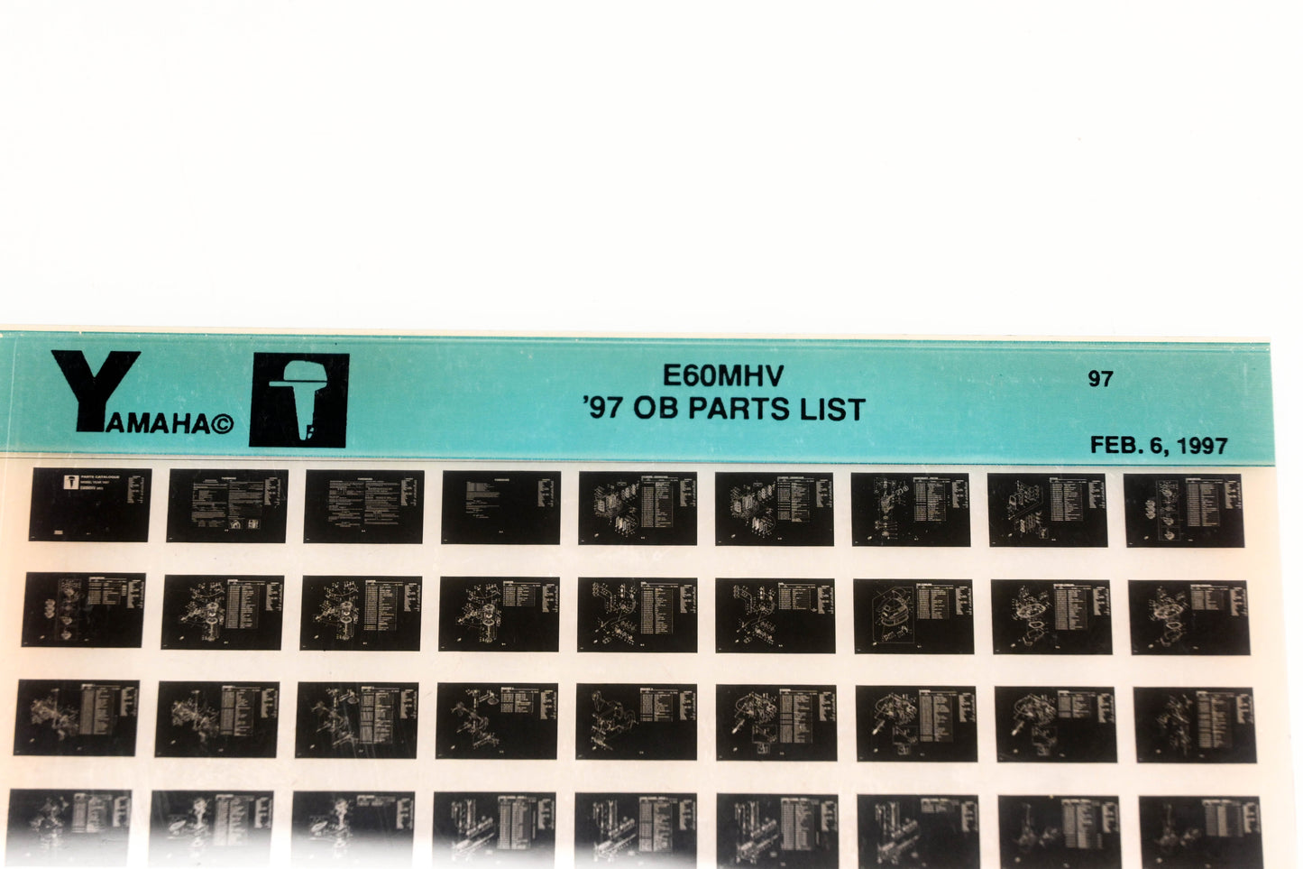 OEM Yamaha YN008-67 1997 E60MHV Outboard Parts List Microfiche