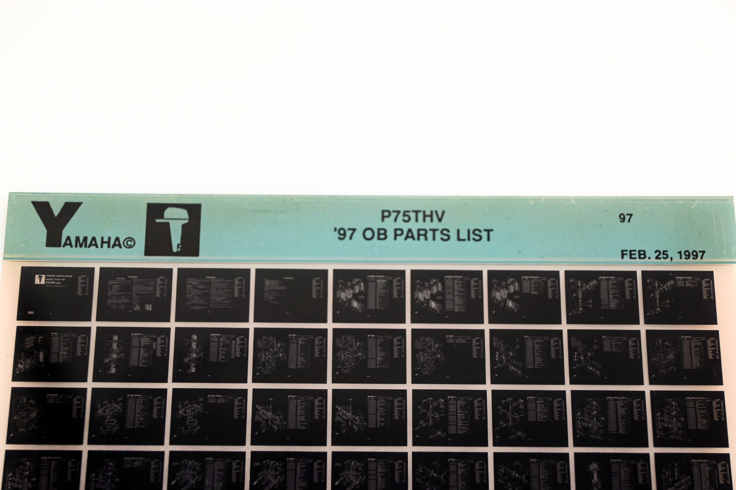 OEM Yamaha YN008-69 1997 P75THV Outboard Parts List Microfiche