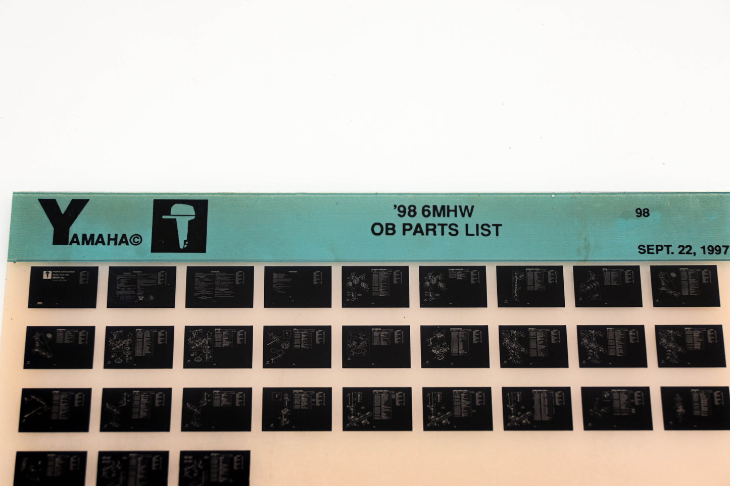 OEM Yamaha YN020-22 1998 6MHW Outboard Parts List Microfiche