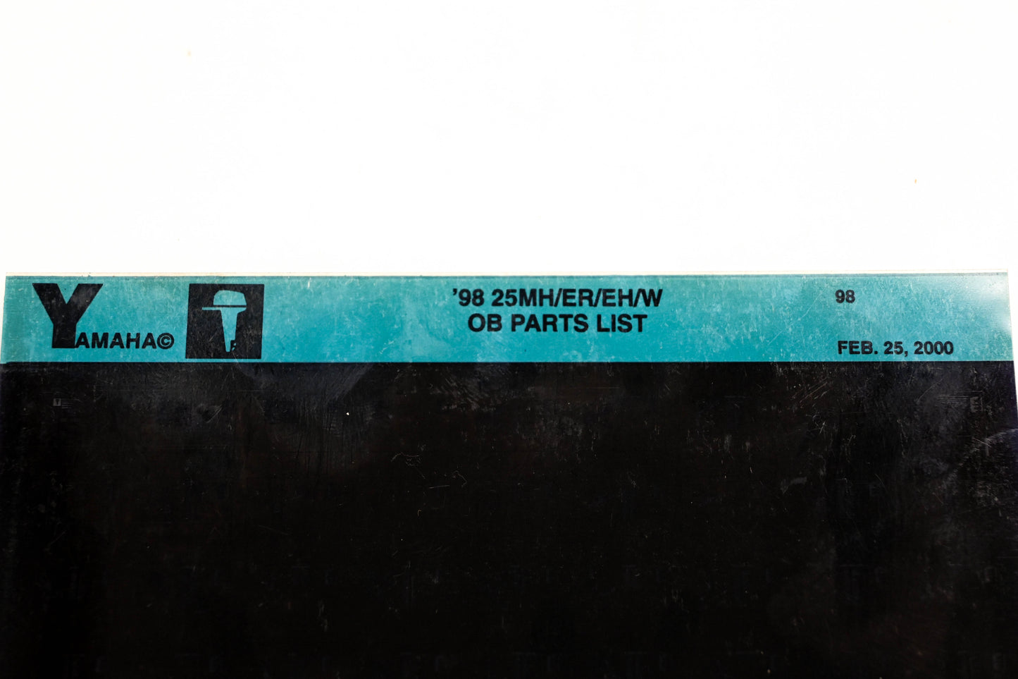 OEM Yamaha YN020-29 1998 25MH/ER/EH/W Outboard Parts List Microfiche