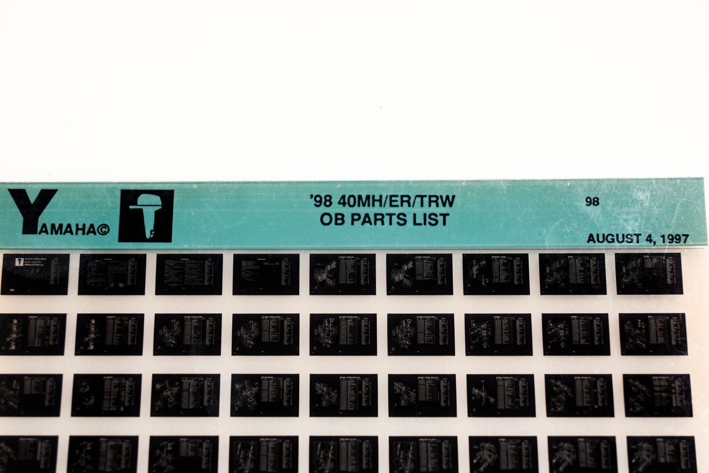 OEM Yamaha YN020-32 1998 40MH/ER/TRW Outboard Parts List Microfiche