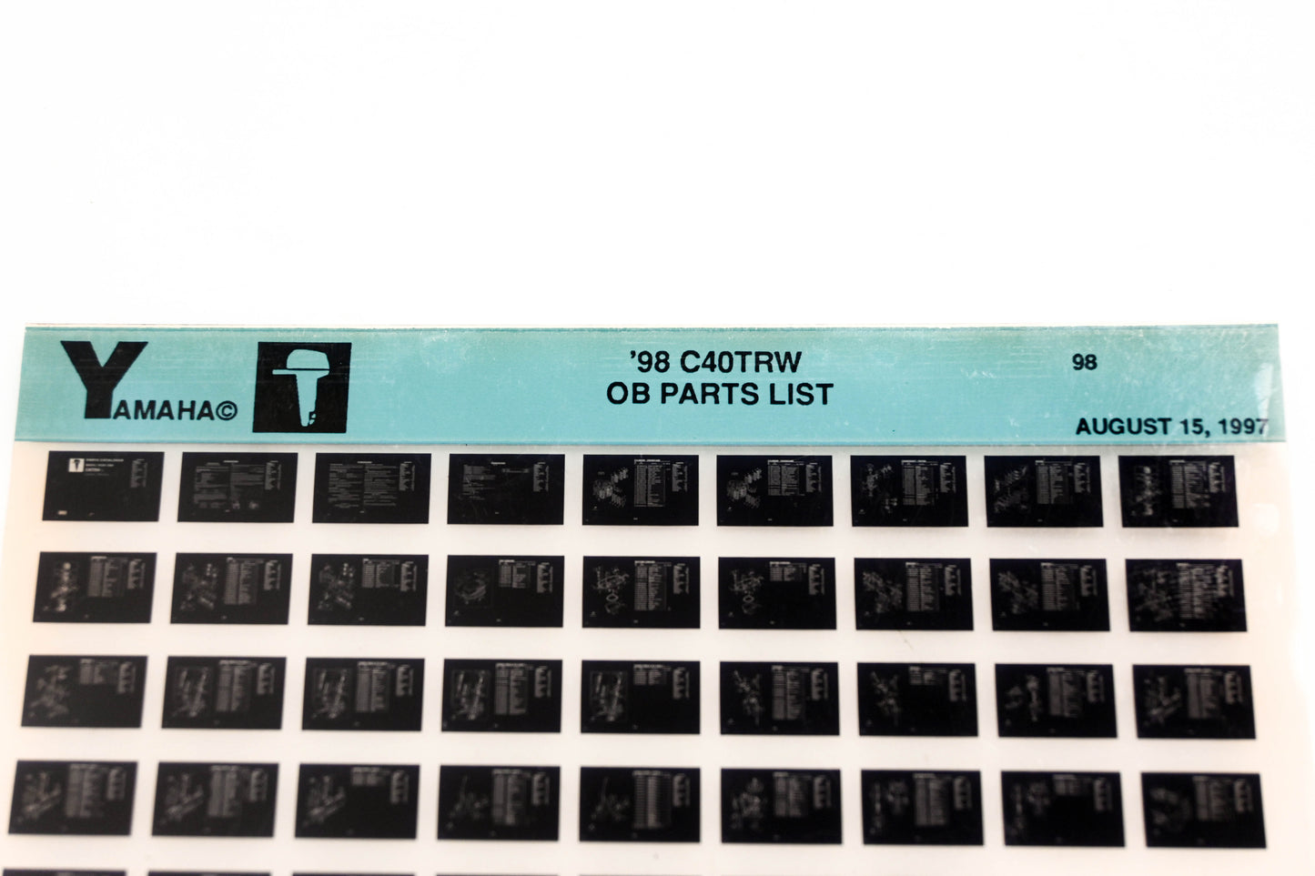 OEM Yamaha YN020-34 1998 C40TRW Outboard Parts List Microfiche