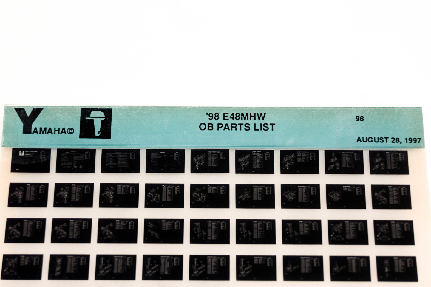 OEM Yamaha YN020-35 1998 E48MHW Outboard Parts List Microfiche