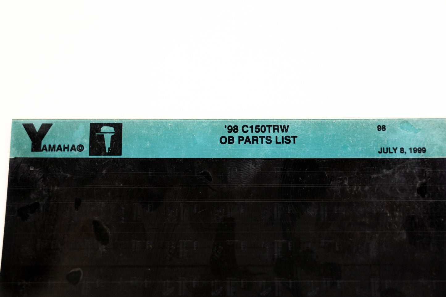 OEM Yamaha YN020-49 1998 C150TRW Outboard Parts List Microfiche