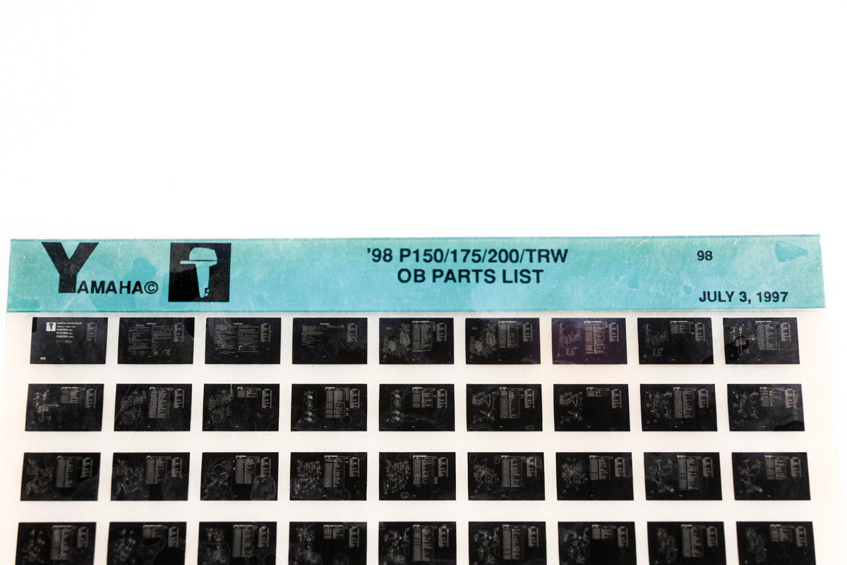 OEM Yamaha YN020-50 1998 P150/175/200TRW Outboard Parts List Microfiche