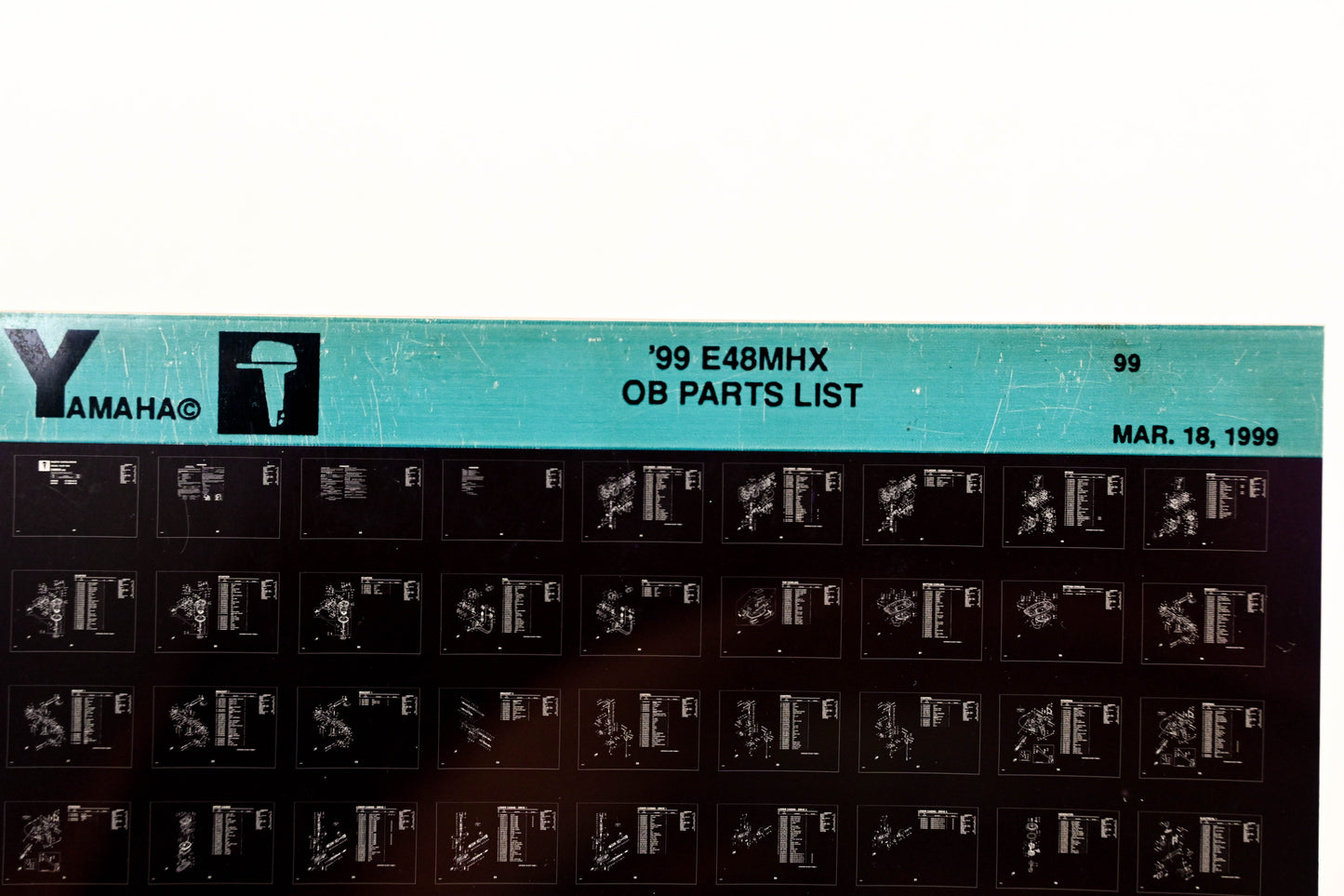 OEM Yamaha YR009-6 1999 E48MHX Outboard Parts List Microfiche
