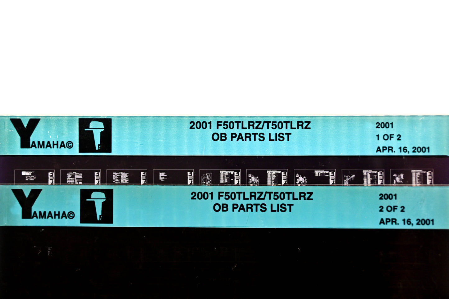 OEM Yamaha YR009-56 2001 F50TLRZ/T50TLRZ Outboard Parts List Microfiche Lot