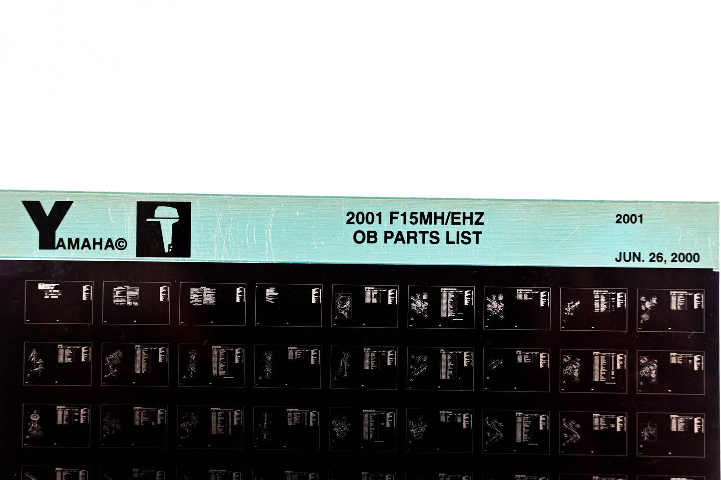 OEM Yamaha YR010-19 2001 F15MH/EHZ Outboard Parts List Microfiche