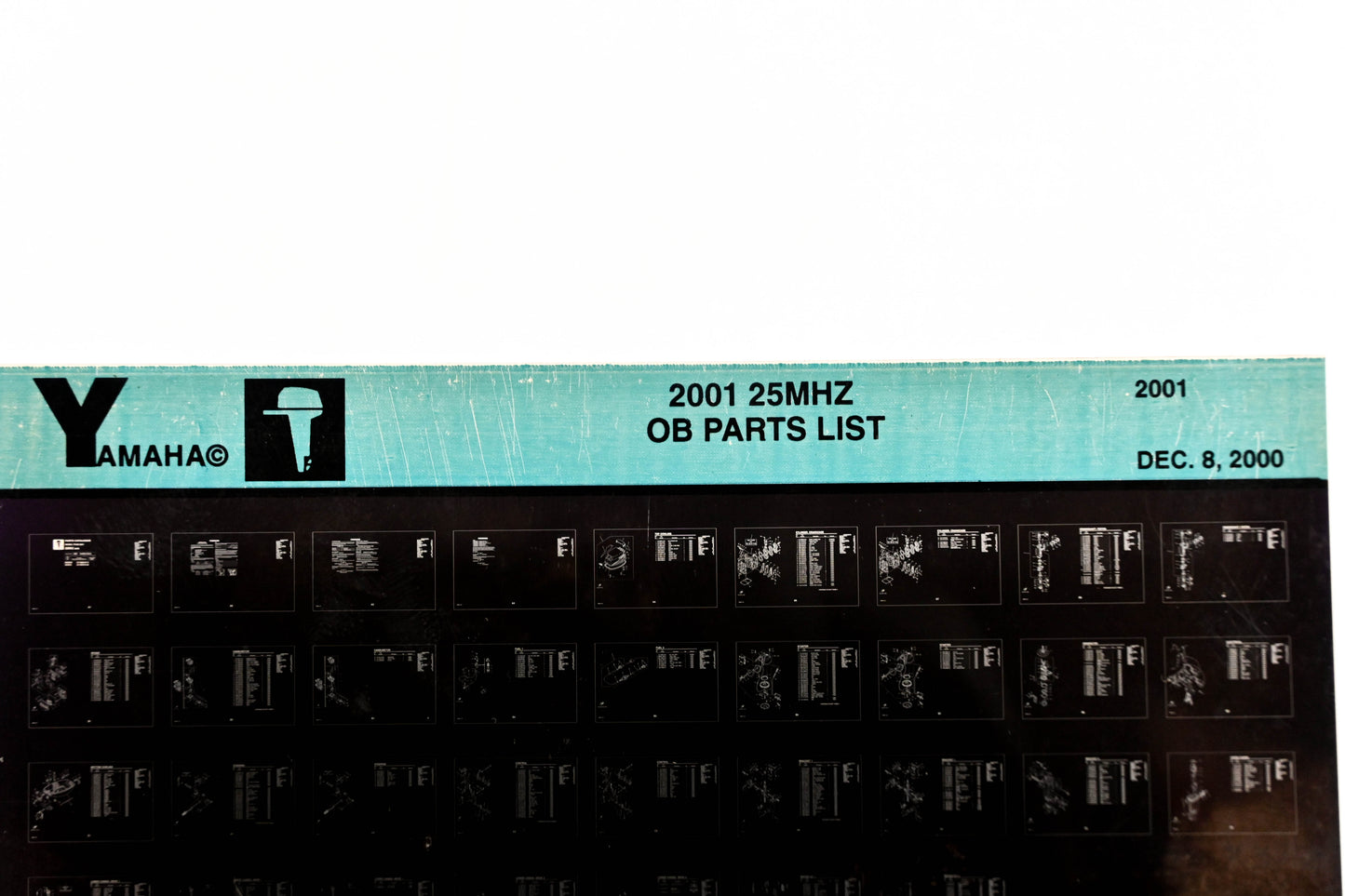 OEM Yamaha YR010-22 2001 25MHZ Outboard Parts List Microfiche