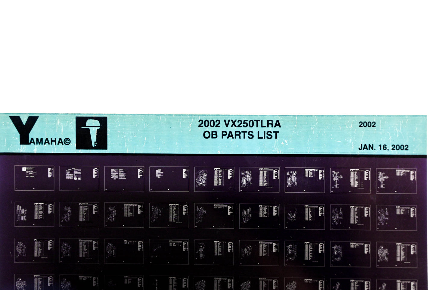 OEM Yamaha YR010-36 2002 VX250TLRA Outboard Parts List Microfiche