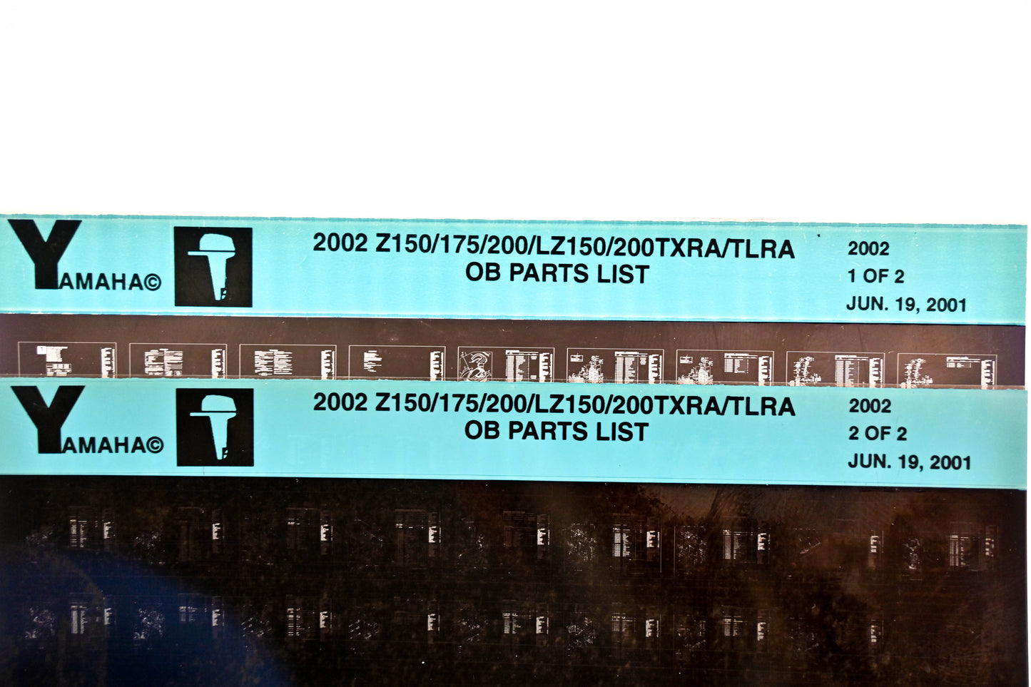OEM Yamaha YR010-43 2002 Z150/175/200/LZ150/200TXRA/TLRA Parts List Microfiche Lot