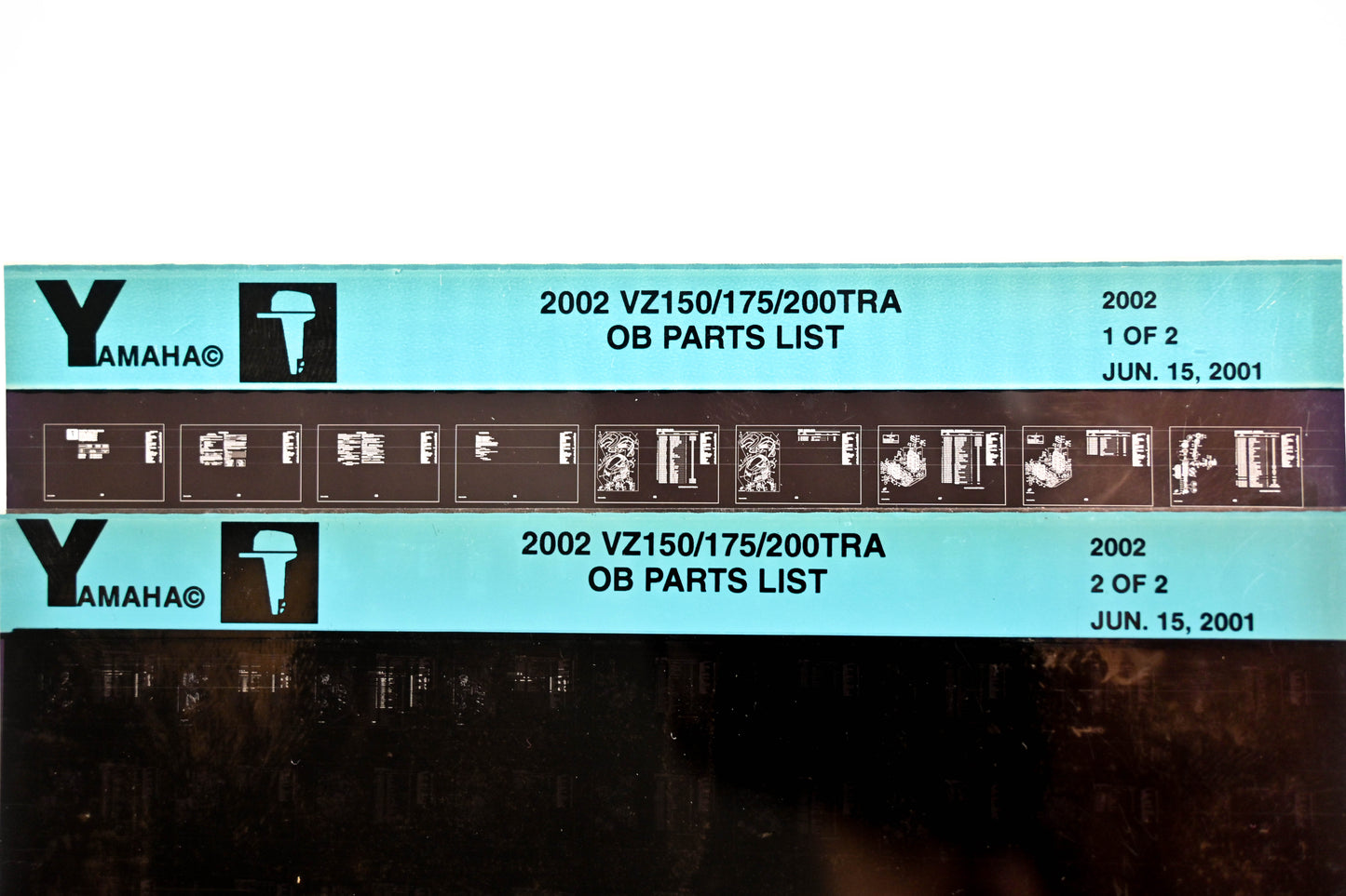 OEM Yamaha YR010-44 2002 VZ150/175/200TRA Outboard Parts List Microfiche Lot