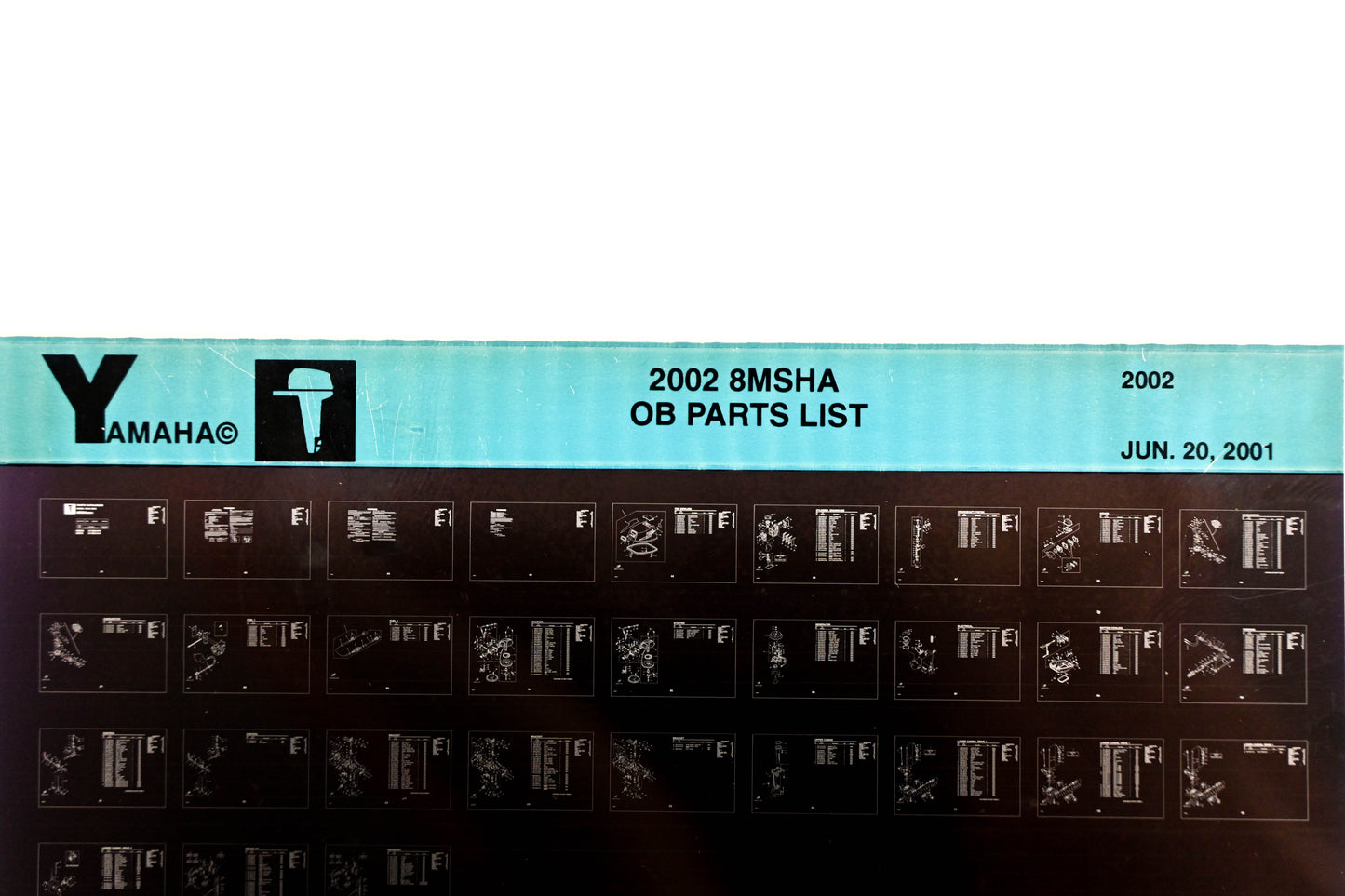 OEM Yamaha YR010-49 2002 8MSHA Outboard Parts List Microfiche