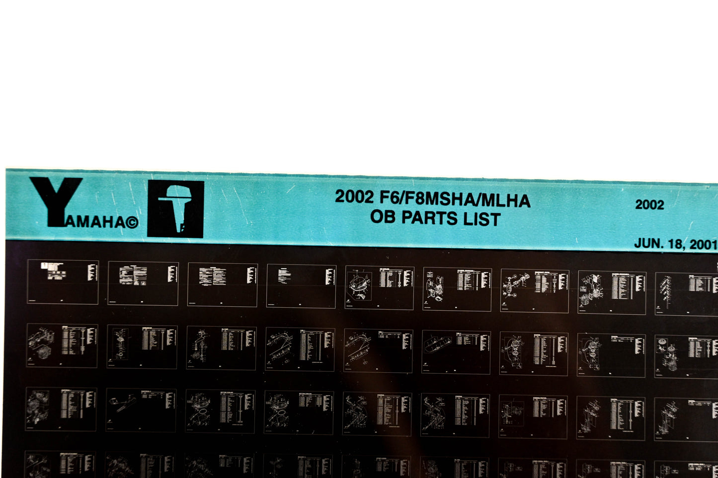 OEM Yamaha YR010-51 2002 F6/F8MSHA/MLHA Outboard Parts List Microfiche