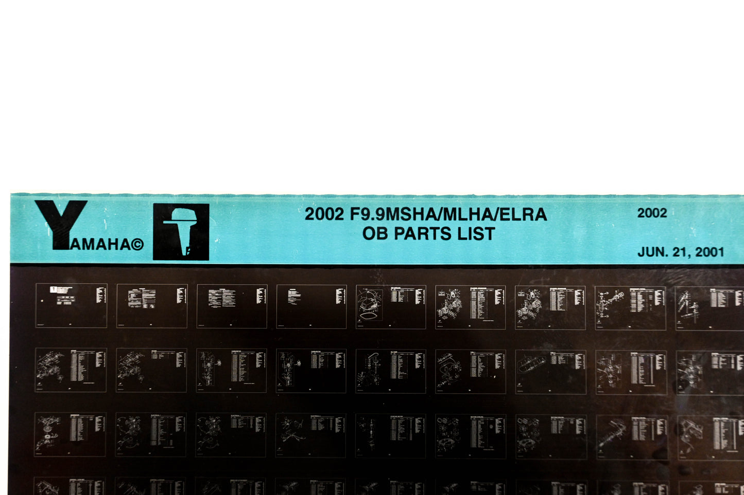 OEM Yamaha YR010-54 2002 F9.9MSHA/MLHA/ELRA Parts List Microfiche