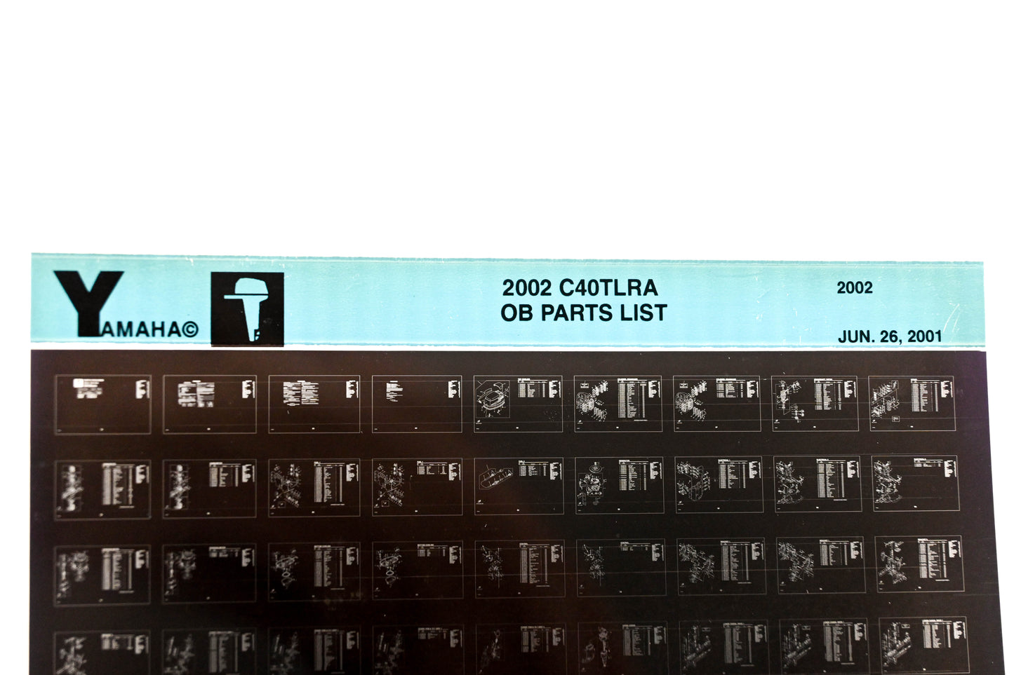 OEM Yamaha YR010-62 2002 C40TLRA Outboard Parts List Microfiche