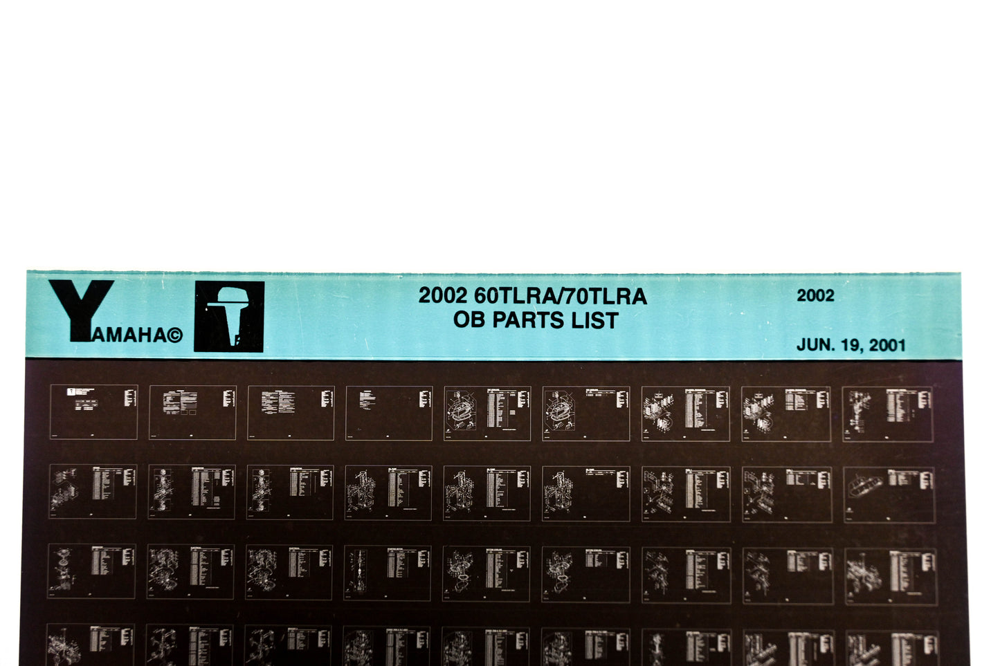 OEM Yamaha YR010-64 2002 60TLRA/70TLRA Outboard Parts List Microfiche