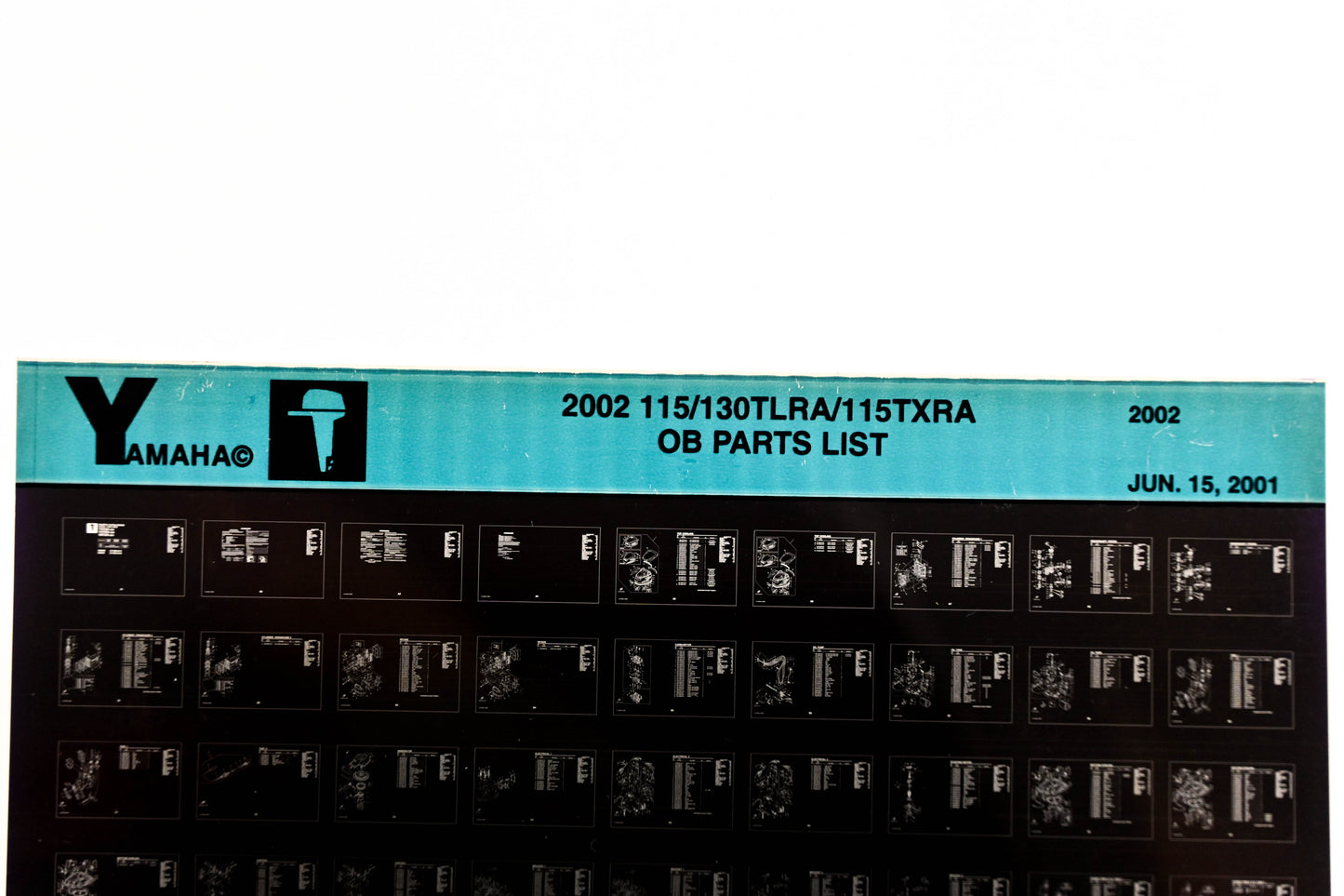 OEM Yamaha XM001-33 2002 115/130TLRA/115TXRA Outboard Parts List Microfiche
