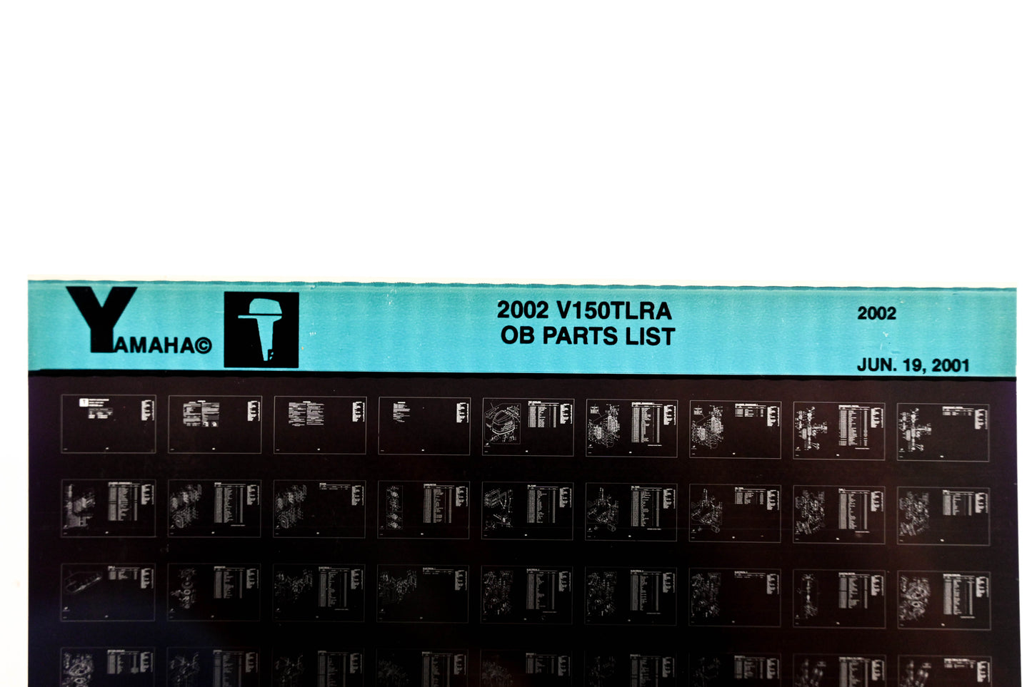 OEM Yamaha XM001-35 2002 V150TLRA Outboard Parts List Microfiche
