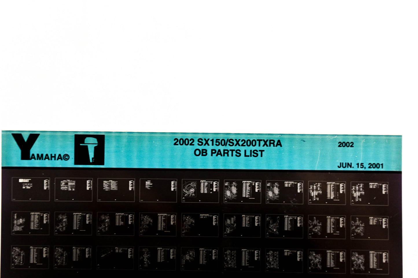 OEM Yamaha XM001-38 2002 SX150/SX200TXRA Outboard Parts List Microfiche
