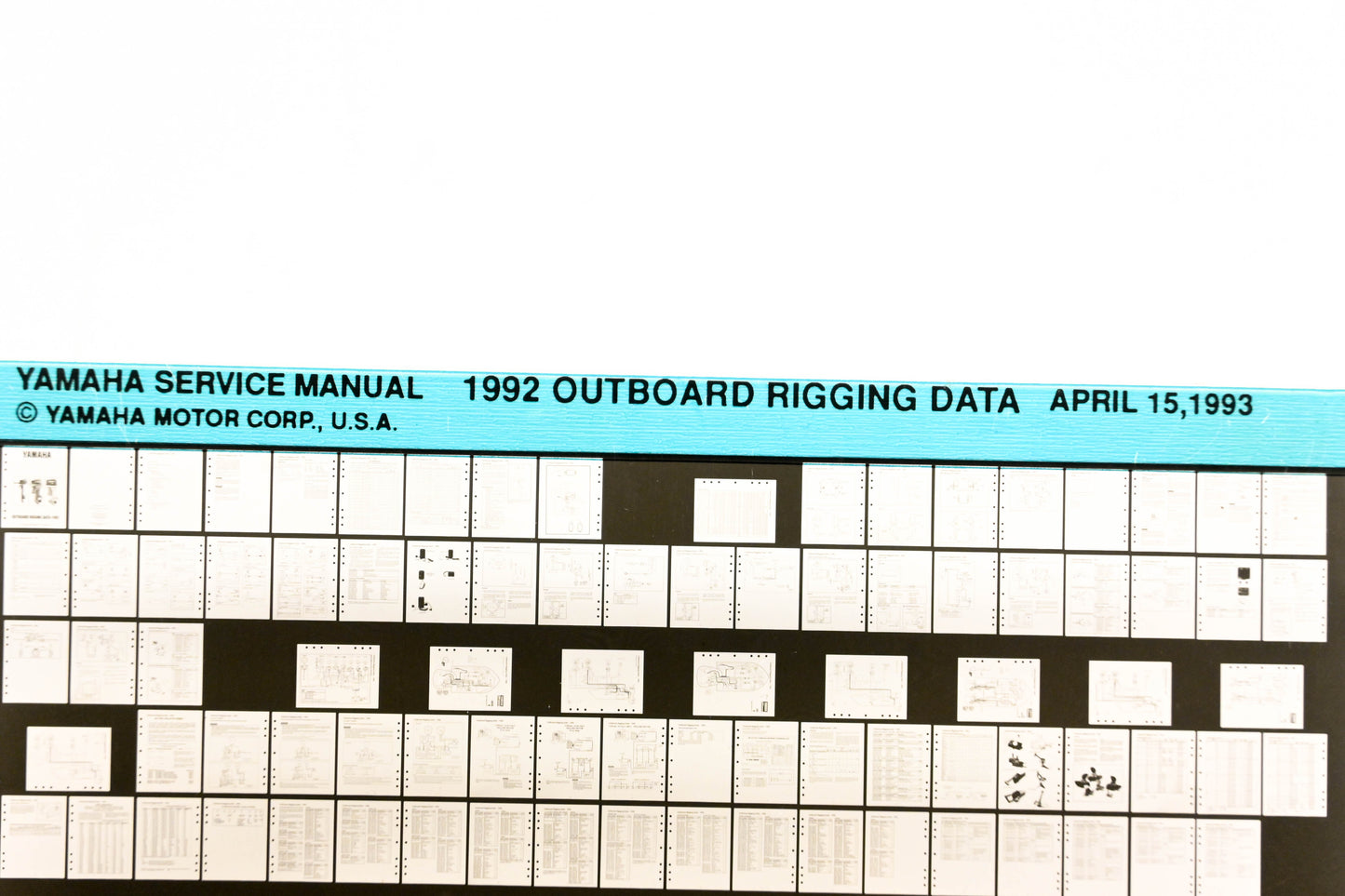 OEM Yamaha XM001-40 1992 Outboard Rigging Data Service Manual Microfiche