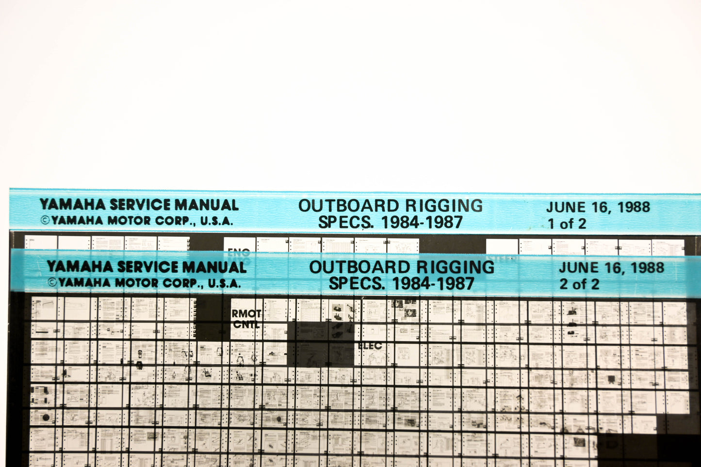 OEM Yamaha XM001-52 1984-1987 Outboard Rigging Specs Manual Microfiche Lot