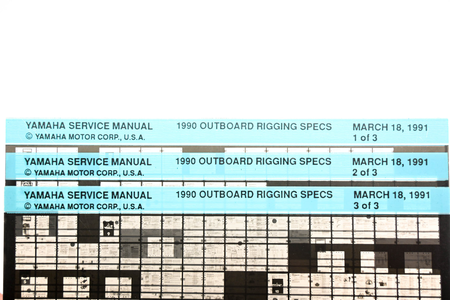 OEM Yamaha XM001-53 1990 Outboard Rigging Specs Manual Microfiche Lot