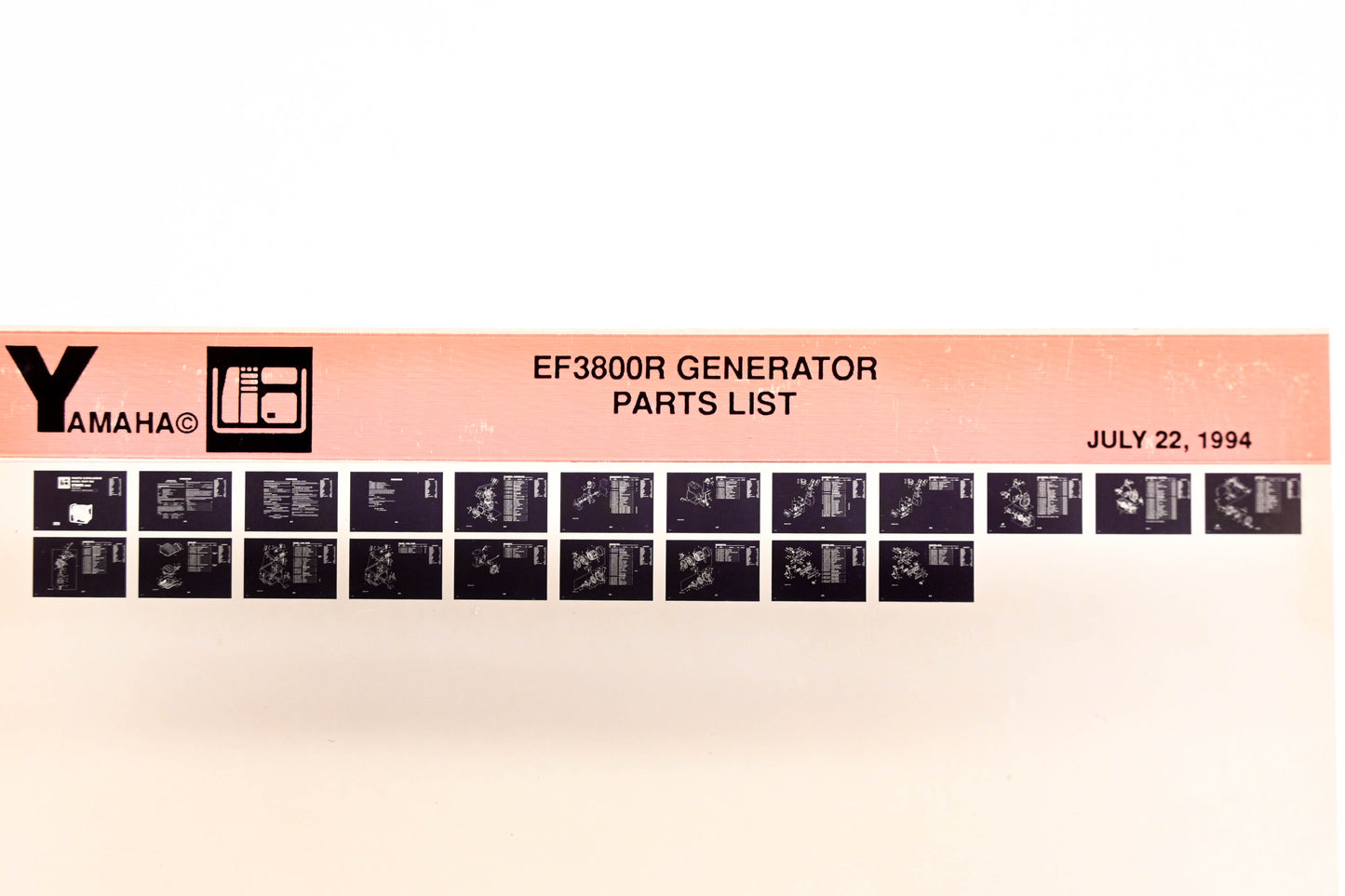 OEM Yamaha XM001-56 1994 EF3800R Generator Parts List Microfiche