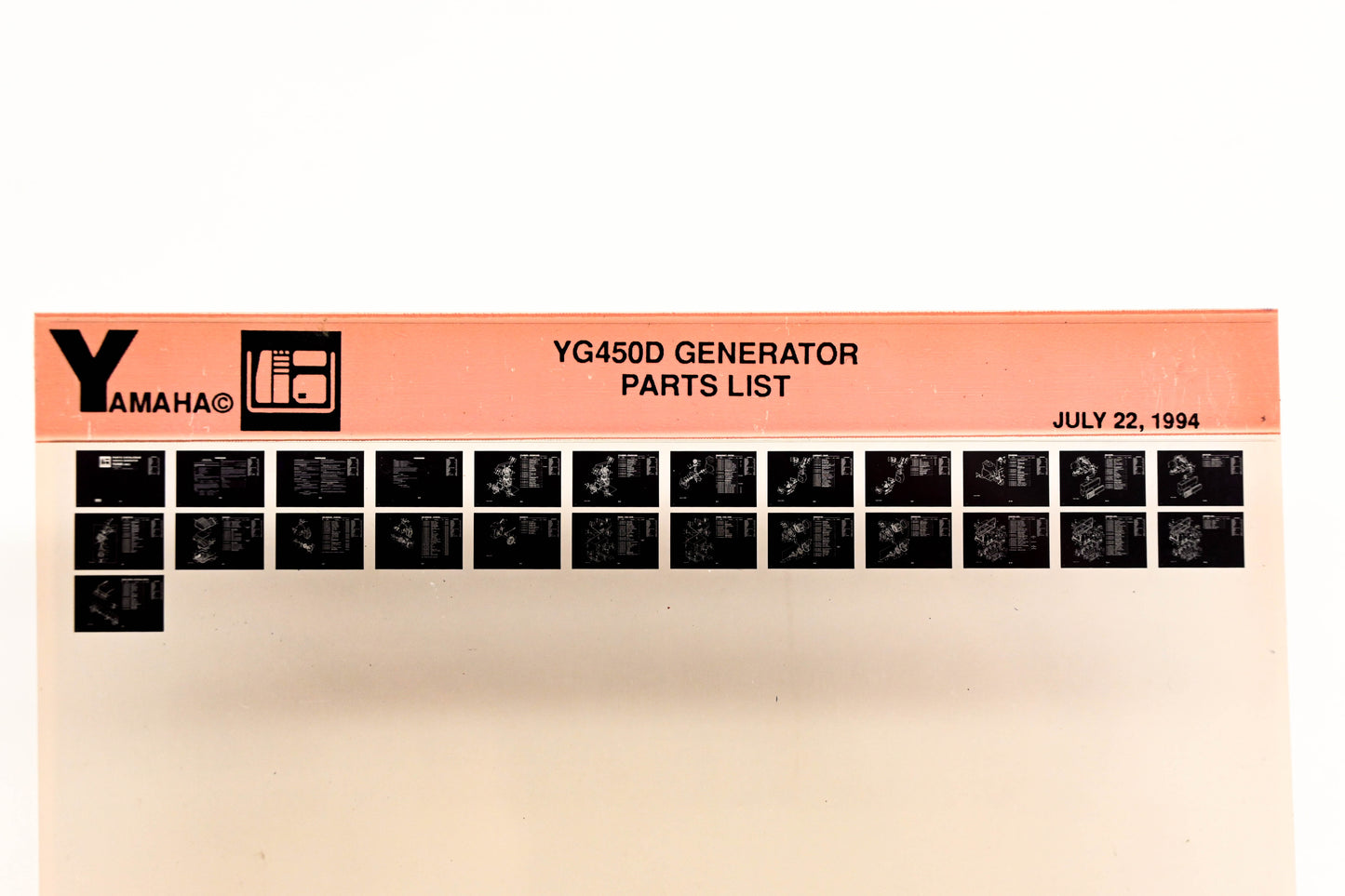 OEM Yamaha XM005-20 1994 YG450D Generator Parts List Microfiche