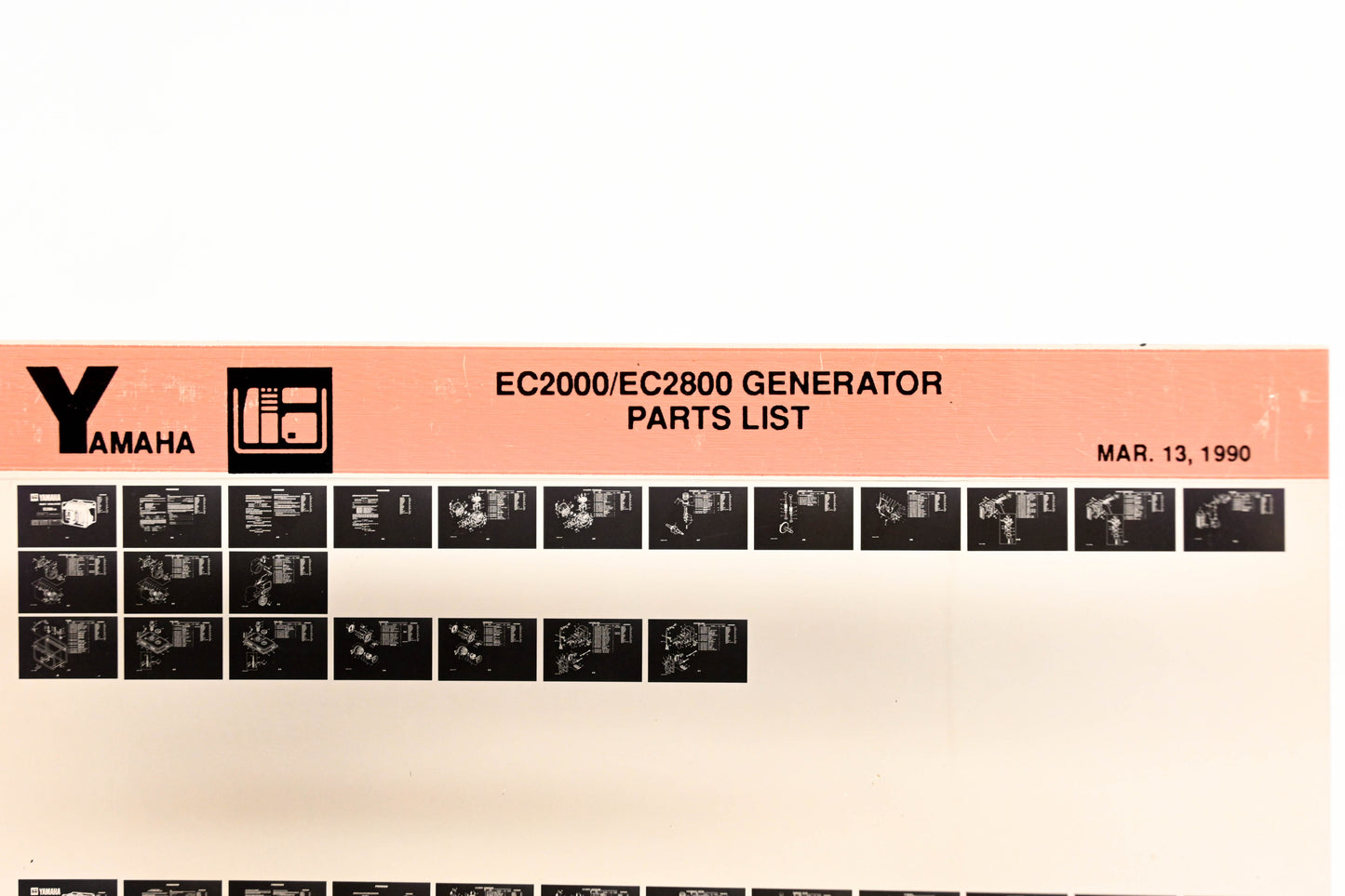 OEM Yamaha XM005-23 1990 EC2000/EC2800 Generator Parts List Microfiche