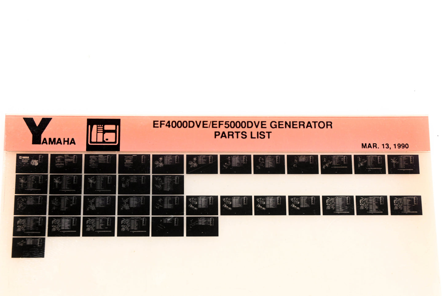 OEM Yamaha XM005-24 1990 EF4000DVE/EF5000DVE Generator Parts List Microfiche