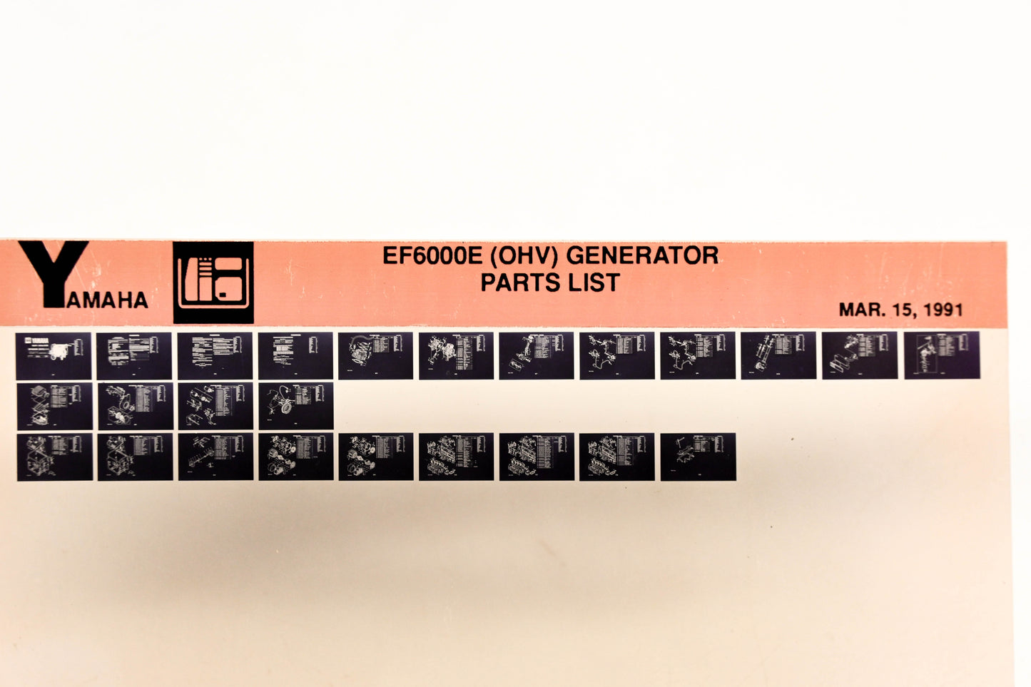 OEM Yamaha XM005-28 1991 EF6000E (OHV) Generator Parts List Microfiche