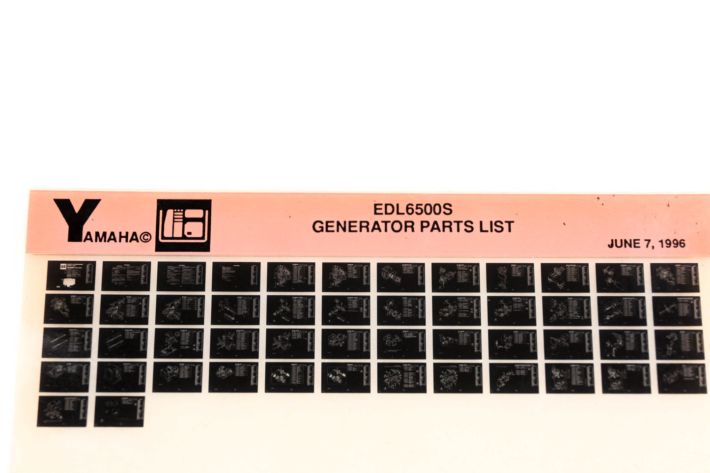 OEM Yamaha XM005-33 EDL6500S Generator Parts List Microfiche