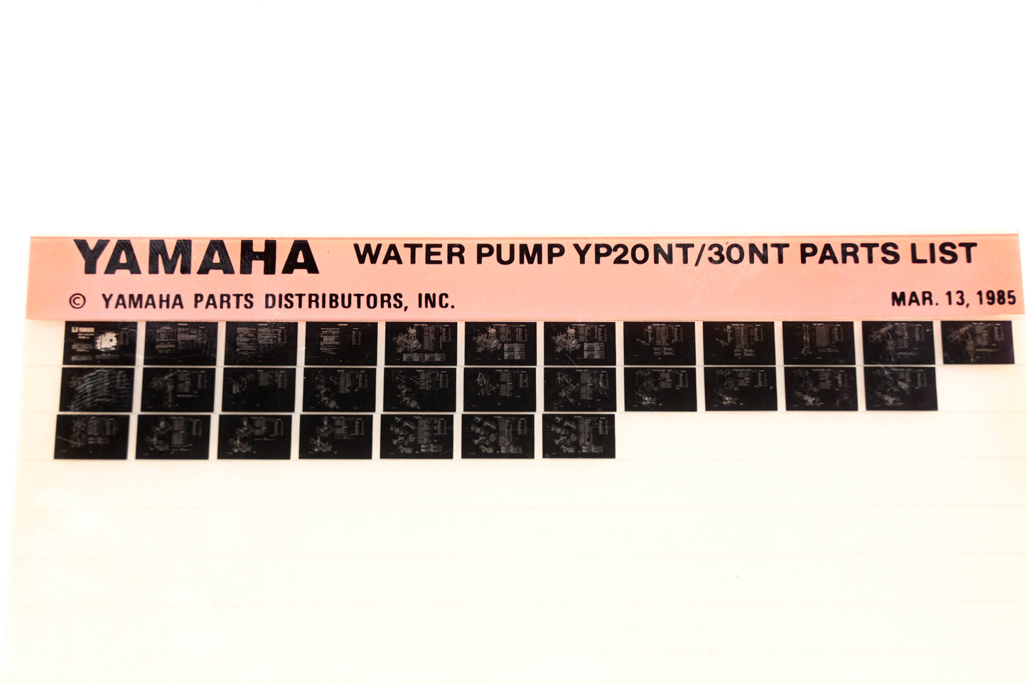 OEM Yamaha XM005-36 1985 Water Pump YP20NT/30NT Parts List Microfiche