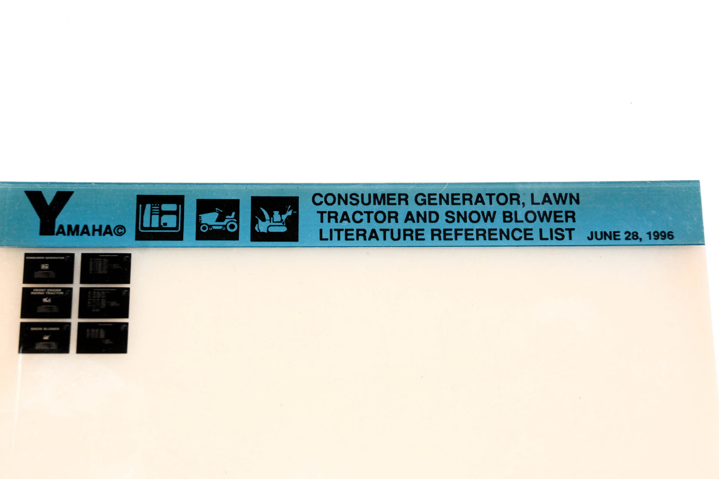 OEM Yamaha XM005-40 1996 Consumer Generator Lawn Tractor Snow Blower Ref List Microfiche