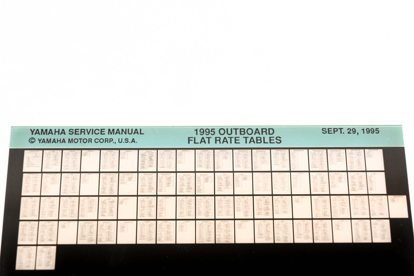 OEM Yamaha XM005-58 1995 Outboard Flat Rate Tables Microfiche