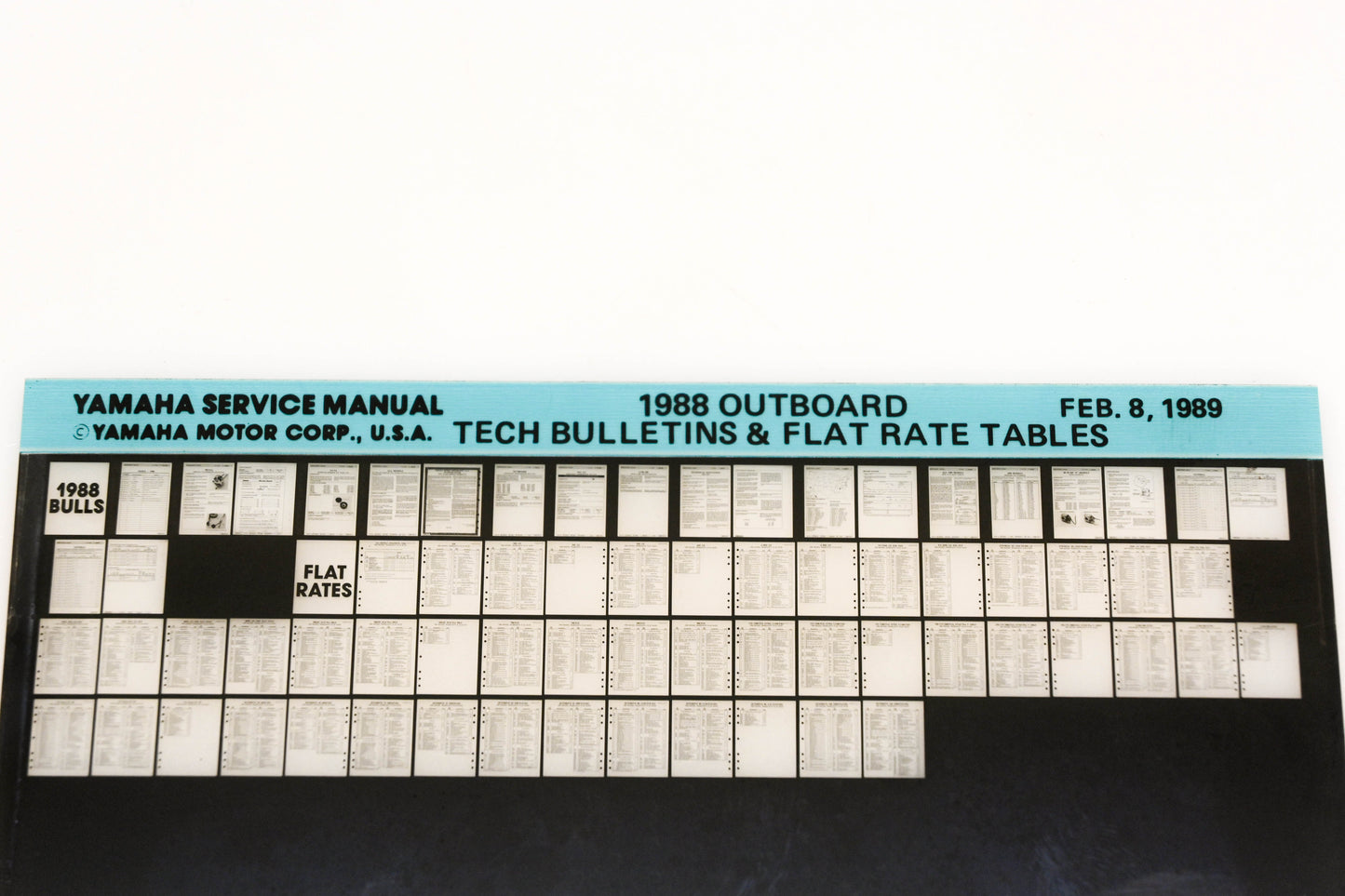OEM Yamaha XM005-59 1988 Outboard Tech Bulletins & Flat Rate Tables Microfiche