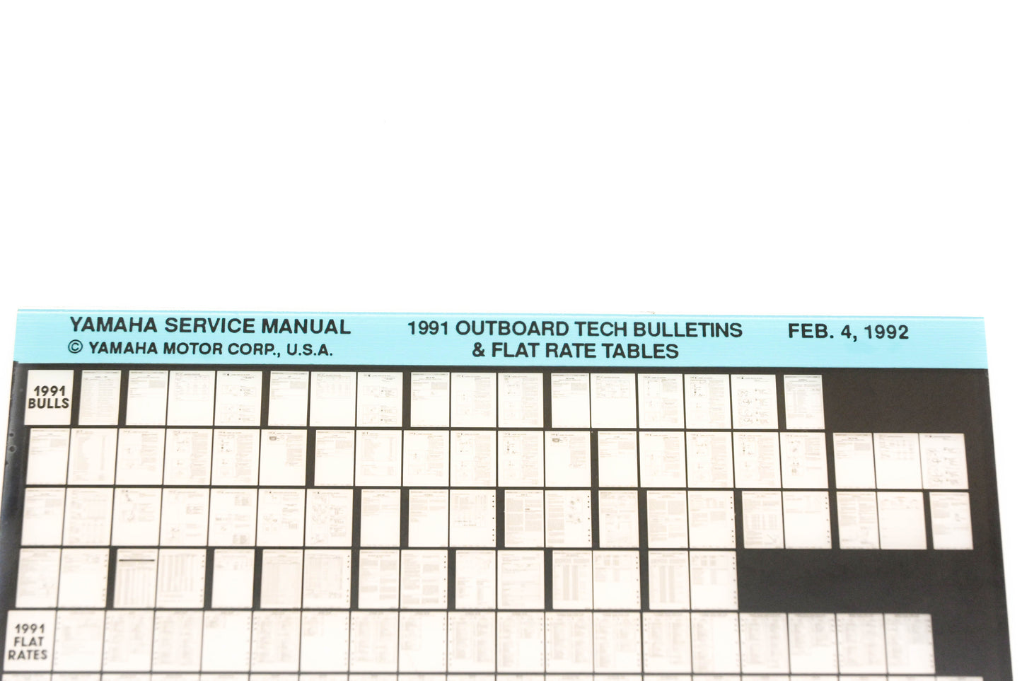 OEM Yamaha XM005-61 1991 Outboard Tech Bulletins & Flat Rate Tables Microfiche