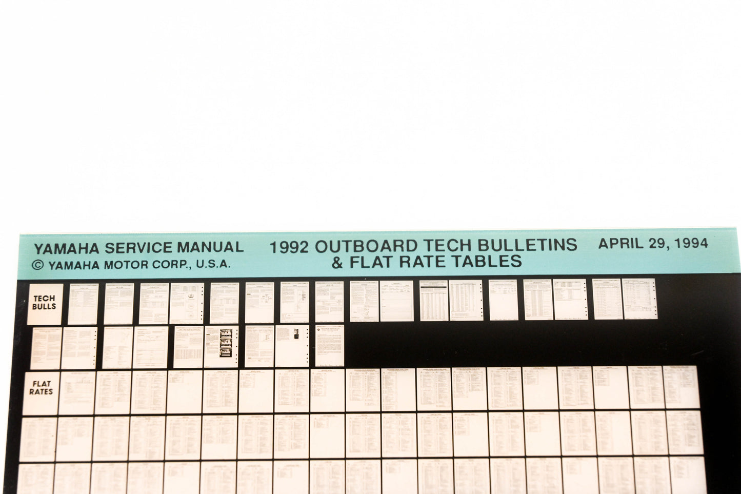 OEM Yamaha XM005-62 1992 Outboard Tech Bulletins & Flat Rate Tables Microfiche
