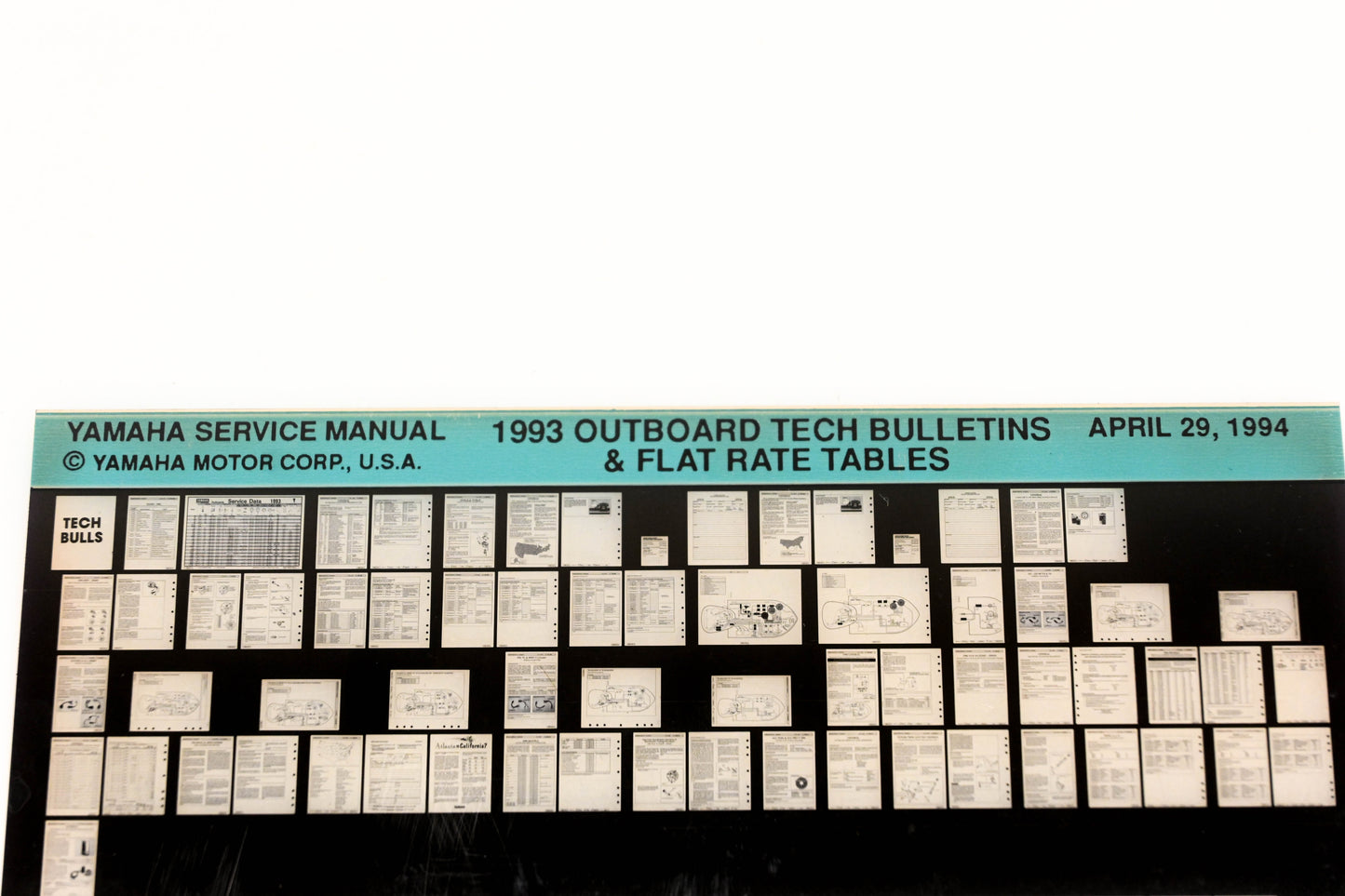 OEM Yamaha XM005-63 1993 Outboard Tech Bulletins & Flat Rate Tables Microfiche