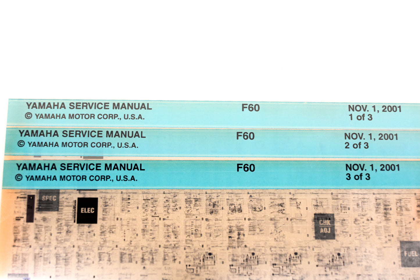 OEM Yamaha XM005-82 2001 F60 Service Manual Microfiche Lot